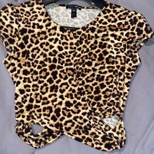 cute leopard crop top